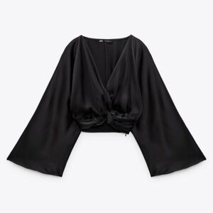 Zara Knotted Satin Top